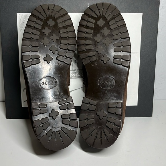 GUCCI Horsebite Brown Loafers With Rubber Soles Men’s Size 9D - Picture 13 of 16